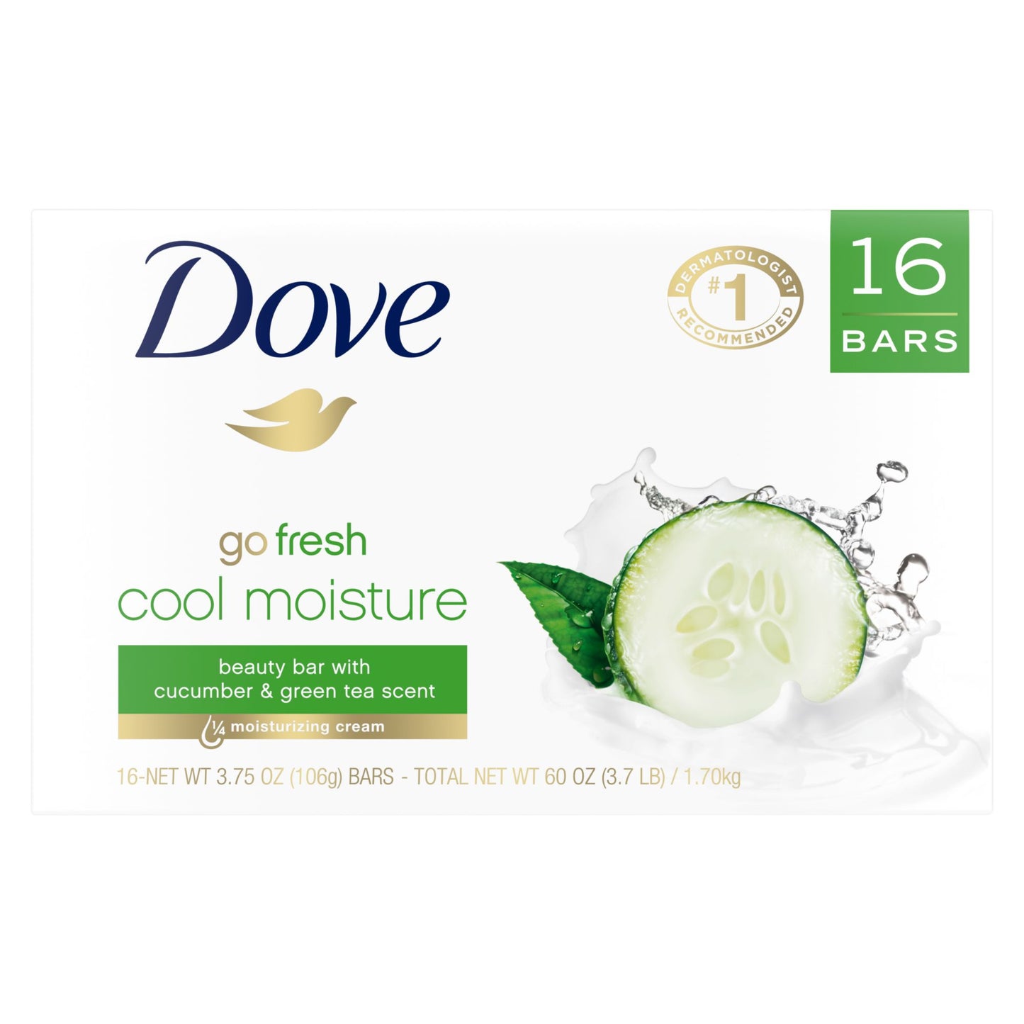 Dove Beauty Bar Cool Moisture, 16 ct