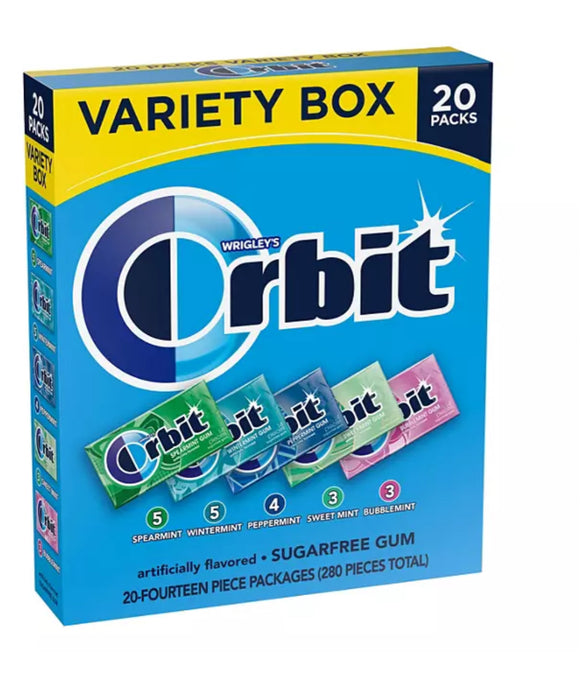 Orbit Mint Sugar Free Chewing Gum Variety Pack, (14 ct., 20 pk.)