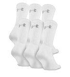 Under Armour Charged Cotton 2.0 Quarter Socks, 6 Pack