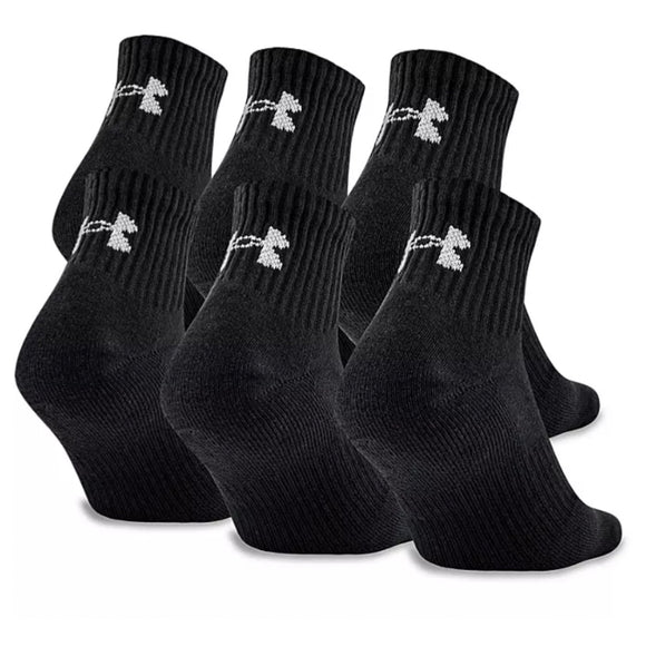 Under Armour Charged Cotton 2.0 Quarter Socks, 6 Pack