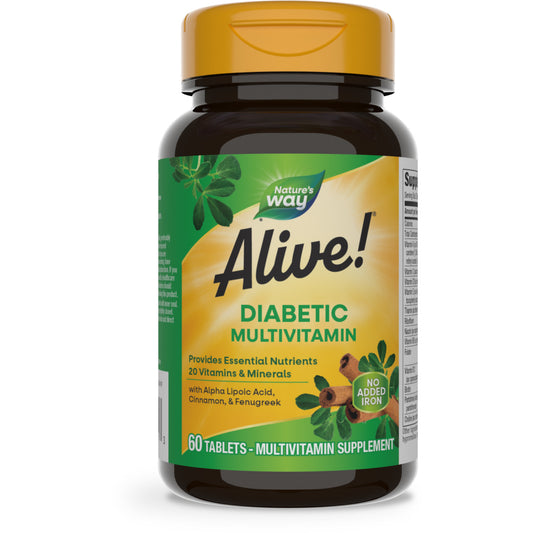 Alive! Diabetic Multivitamin, Unisex, 60ct