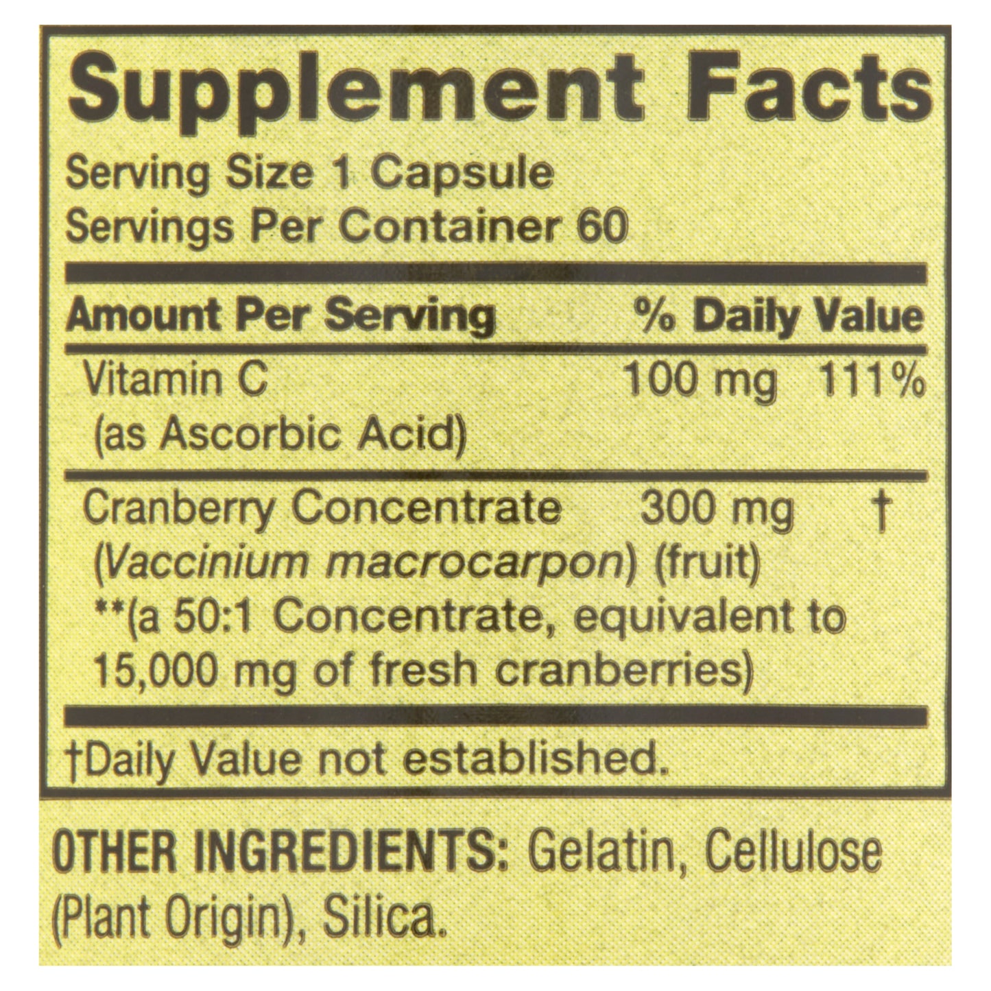 Spring Valley Extra Strength Cranberry Dietary Supplement Capsules, 15,000mg, 60 Ct