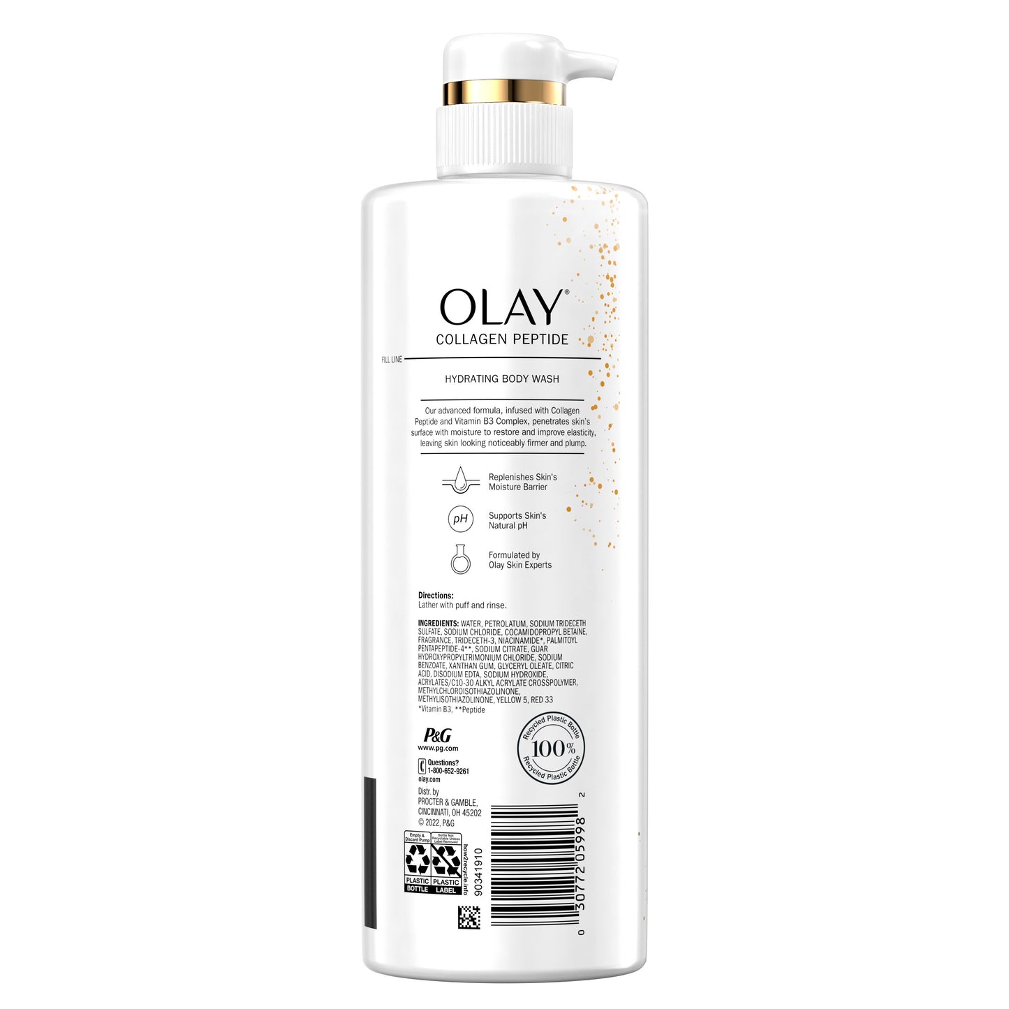 Olay Cleansing & Firming Women's Body Wash with Vitamin B3 and Collagen, All Skin Types, 20 fl oz