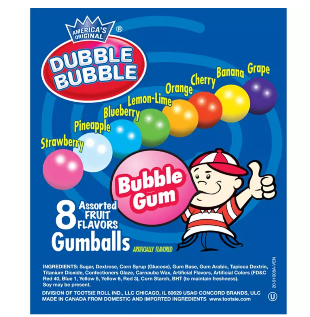 Dubble Bubble 24mm Gumballs Assorted Fruit (850 ct.)