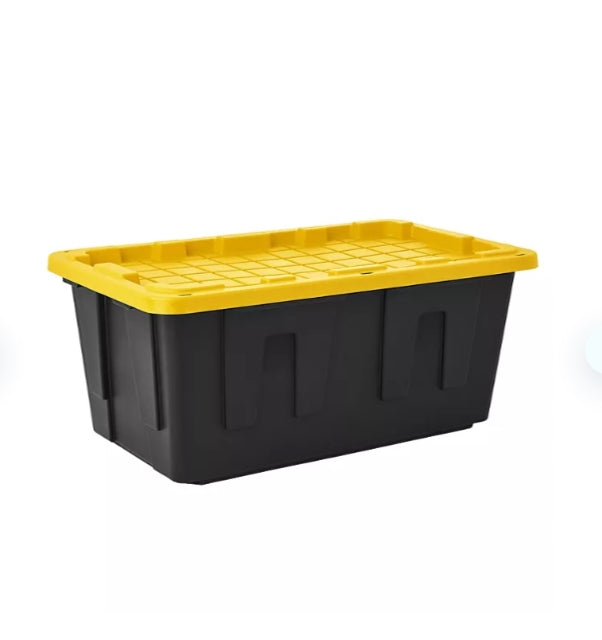 40 Gallon Heavy-Duty Storage Tote, Black/Yellow – Yopooh