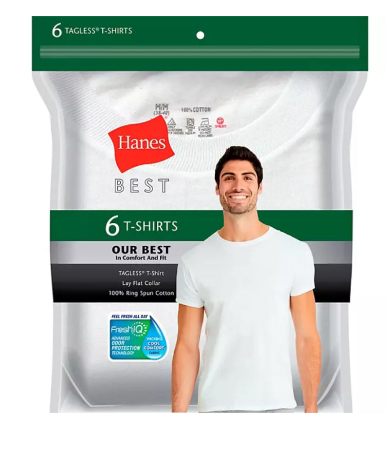 Hanes Best 6-Pack Crew T-Shirt