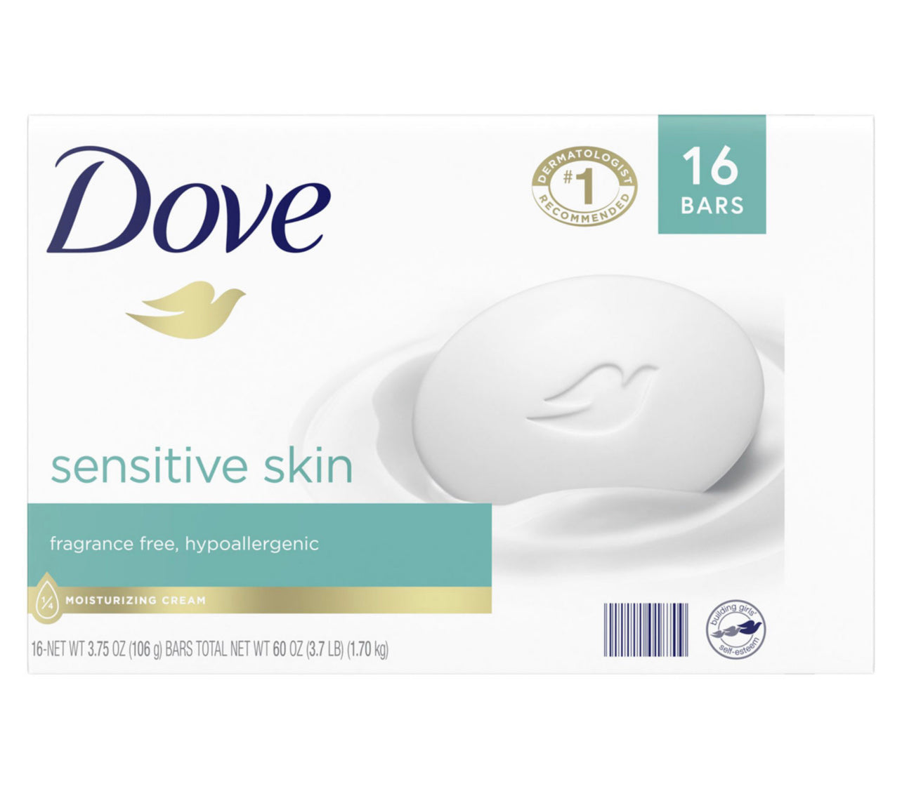 Dove Beauty Bar, Sensitive Skin (3.75 oz., 16 ct.)