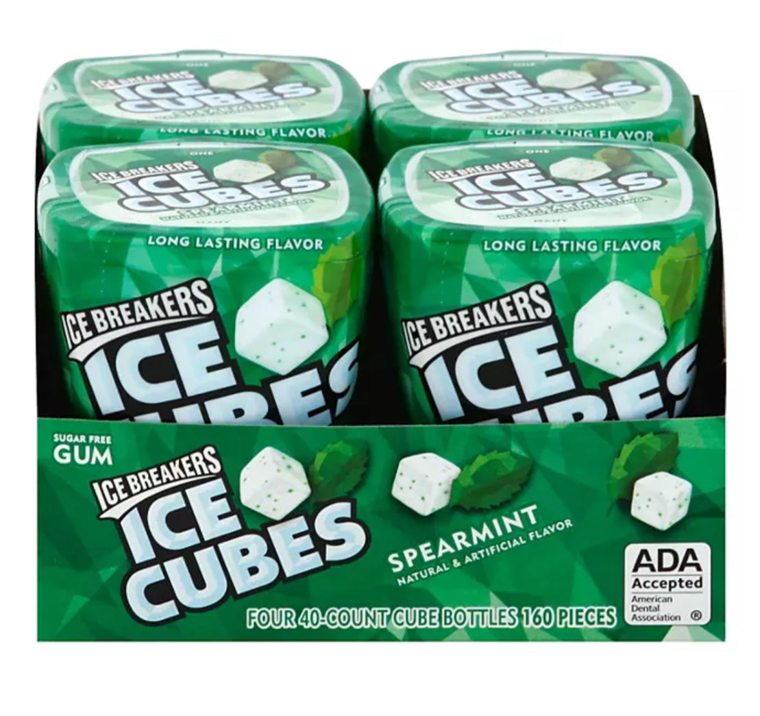 Ice Breakers Ice Cubes Sugar Free Gum, Spearmint (40 ct., 4 pk.)