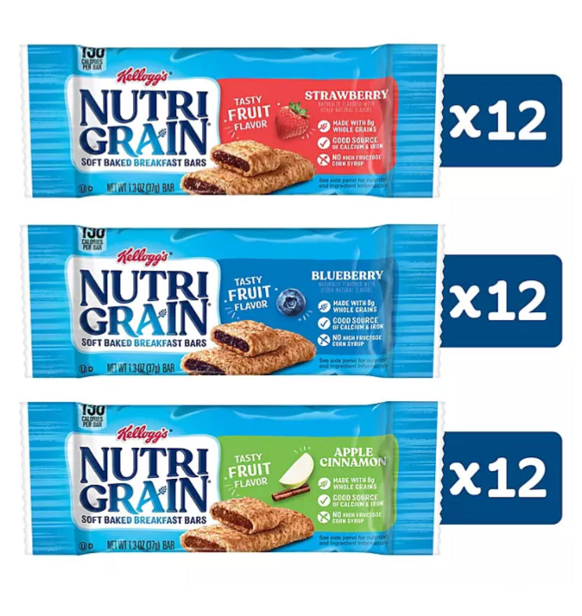 Kellogg's Nutri-Grain Bars Variety Pack (1.3 oz., 36 pk.)