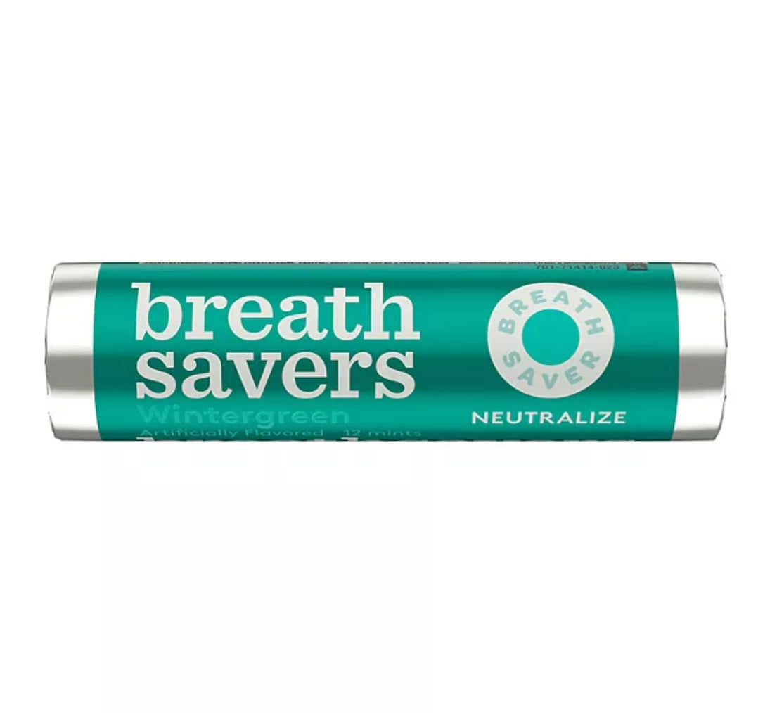 BREATH SAVERS Wintergreen Rings, Individually Wrapped Sugar Free Breath Mints Rolls (0.75 oz., 24 ct.)