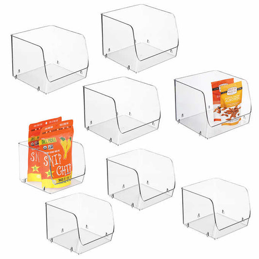 iDESIGN Stacking Open Front Pantry Bins, 8-piece Set