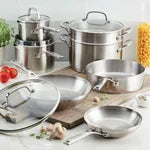 KitchenAid 11-Piece Tri-Ply Stainless Steel Cookware Set