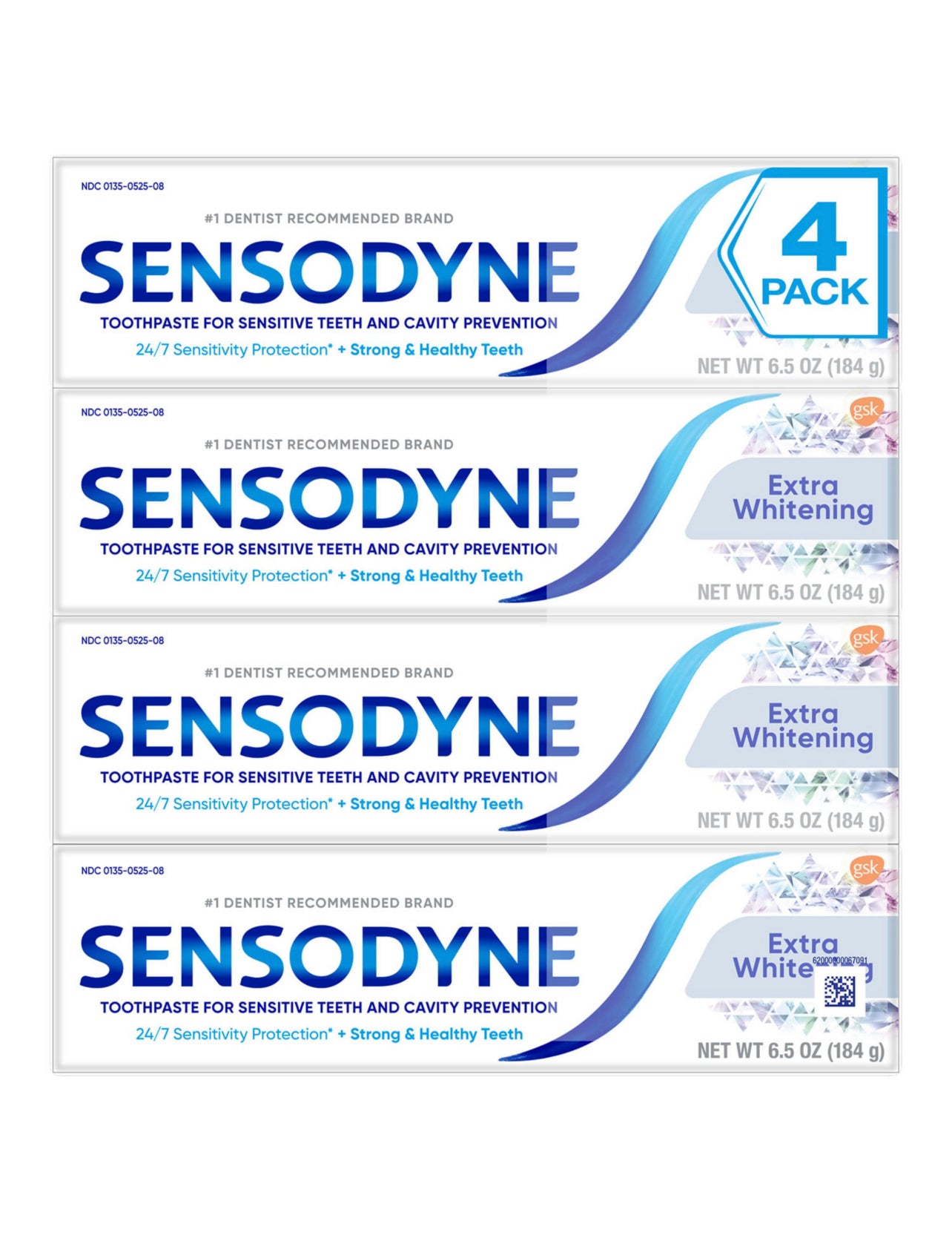 Sensodyne Extra Whitening Toothpaste 4-pack